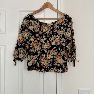 Dilussa off the shoulder rose cropped top.